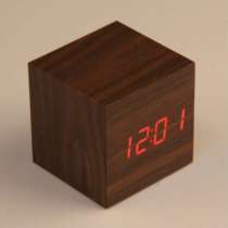 Будильник термометр Деревянный кубик, в Екатеринбурге
