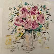 Картина маслом Цветы мастихином, в Москве