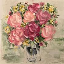 Картина маслом Цветы мастихином, в Москве