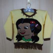 Пуловер с индейской девочкой. Ручная работа, в Москве
