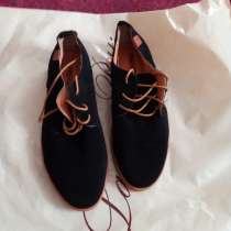 Туфли замшевые, черного цвета, новые, размер 41, в Новосибирске