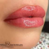 Перманентный макияж губ в технике напыление, в Ярославле