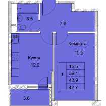 1-к квартира, улица Советская, дом 6, площадь 40,9, этаж 9, в Королёве