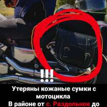Потеряны кожаные сумки с мотоцикла, в Нижнегорском