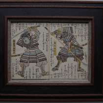 Японская гравюра со сценой битвы самураев. xviii в, в Санкт-Петербурге