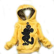 Толстовка со стразами и кружевом Микки Маус желтая, в Москве