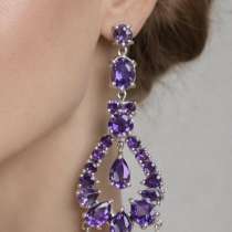 Длинные серьги с цирконием, в Москве