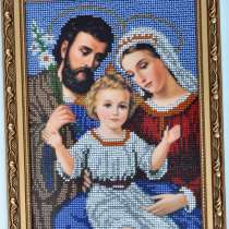 Икона Святое семейство, вышитая чешским бисером, в г.Львов