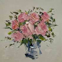 Картина маслом Цветы мастихином, в Москве