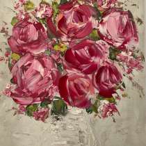 Картина маслом Цветы мастихином, в Москве