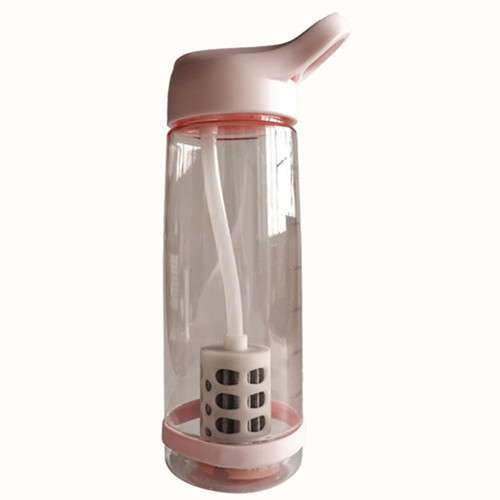 Bpa-free portable plastic water bottle with charcoal filter в 