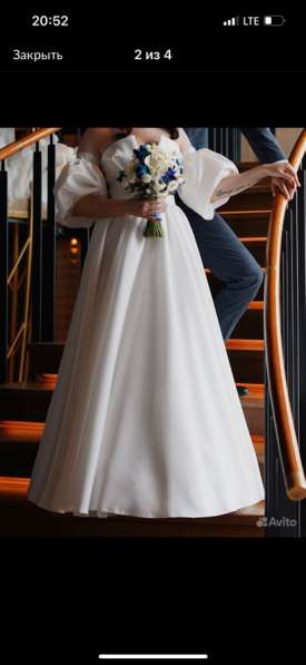 Свадебное платье со шлейфом и съемными рукавами в Москве фото 5