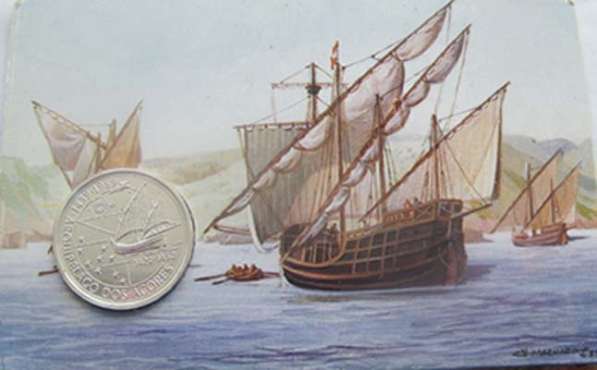 Португальская юбилейная монета - Открытие Азорских островов