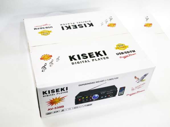 Усилитель звука Kiseki AV-339B + USB + КАРАОКЕ 2микрофона в 