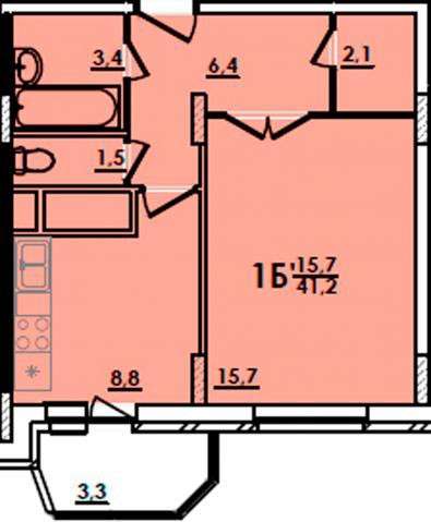 Продам однокомнатную квартиру в Лобне. Жилая площадь 41,20 кв.м. Этаж 9. Дом монолитный. 
