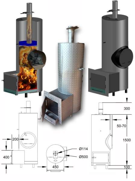 печь для бани круглая в 