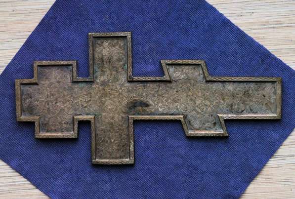 Старообрядческий киотный крест с эмалями. Русский Север, 18в в Санкт-Петербурге фото 13