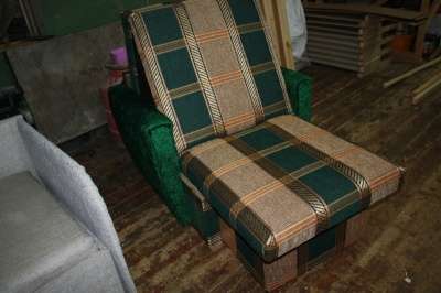 Выкатное кресло-кровать плюш с шениллом