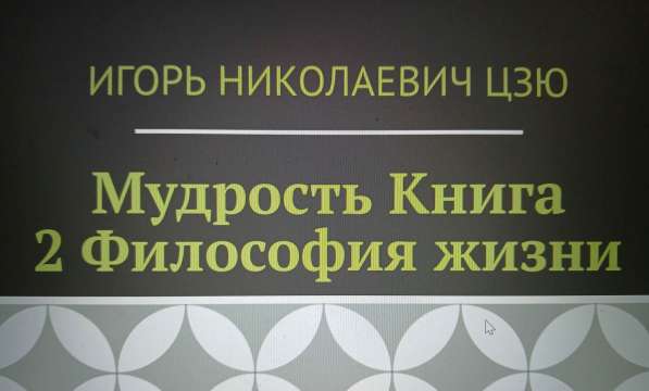 Игорь Николаевич Цзю: "Мудрость Книга 2 Философия жизни"