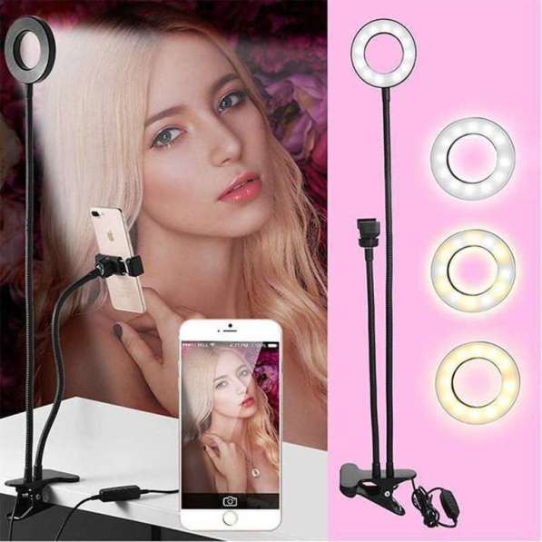 Кольцевая лампа Led-90 с гибким держателем для телефона. ХИТ в фото 11