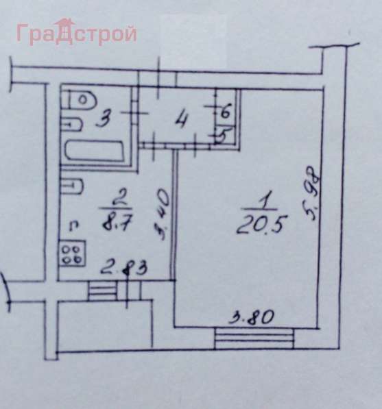 Продам однокомнатную квартиру в Вологда.Жилая площадь 36,10 кв.м.Этаж 1.Есть Балкон. в Вологде фото 3