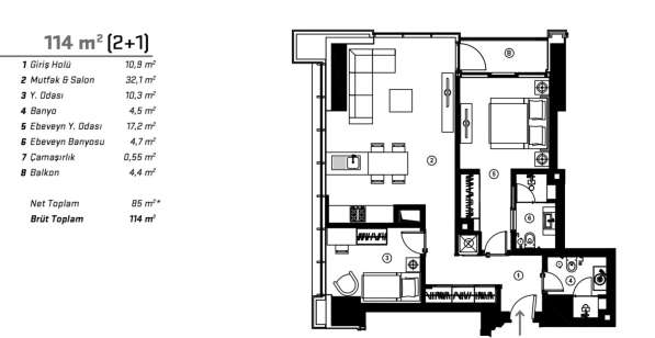3-к. квартира 114м&sup2; Турция, Стамбул, Маслак в фото 7