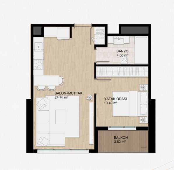 2-к. квартира 51м² Турция, Стамбул, Бейликдюзю в фото 10