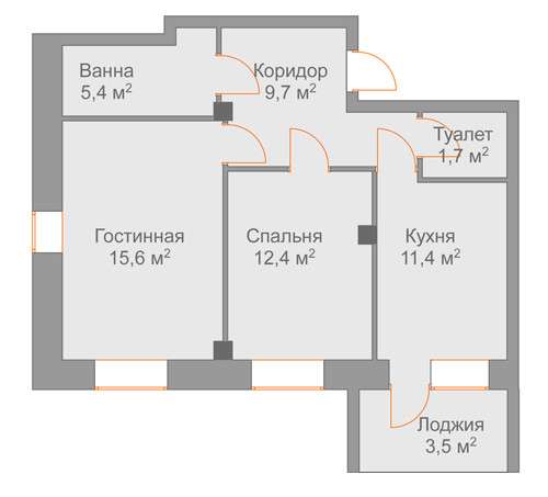 2-х комн квартира в новом доме с индивидуальным отоплением в Черкесске