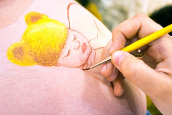 Пузи арт. Рисунки на животиках беременных - боди арт в Томске фото 9