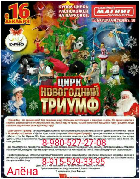 ЦИРК в Уфе Новогодние представления