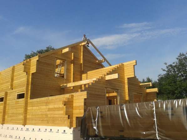 Кровля стропильная. Брусовые дома бани в Томске фото 3