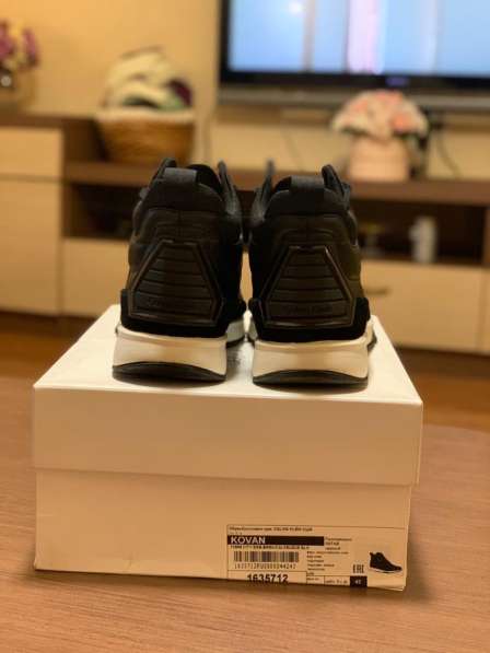 Мужские чёрные кожаные кроссовки Calvin Klein в Челябинске фото 5