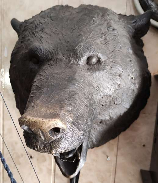 Бронзовая голова медведя, современная бронза в Ставрополе фото 3