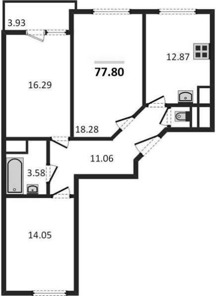 Продам трехкомнатную квартиру в Волгоград.Жилая площадь 77,80 кв.м.Этаж 7.