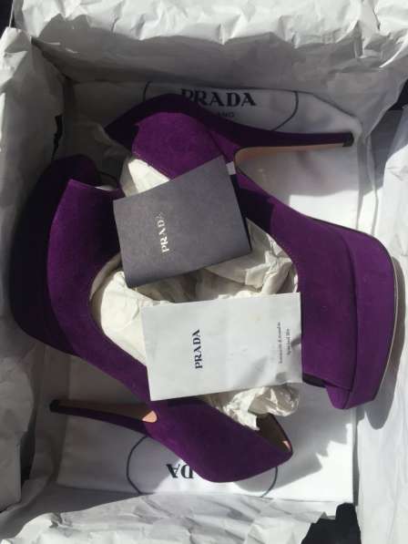 Туфли новые Prada Италия размер 39 замша фиолетовые сиреневы в Москве фото 8