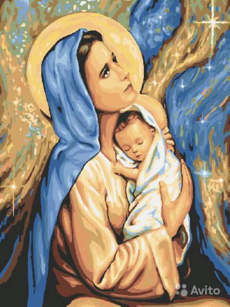 Картина по номерам "Дева Мария с младенцем" 40х50