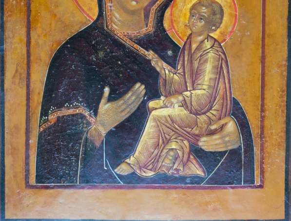 Старинная икона Матери Божией «Тихвинская» в окладе. XVIII в в Санкт-Петербурге фото 4