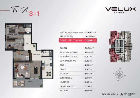 4-к. квартира 212м ² Турция, Бодрум, Измир в фото 8
