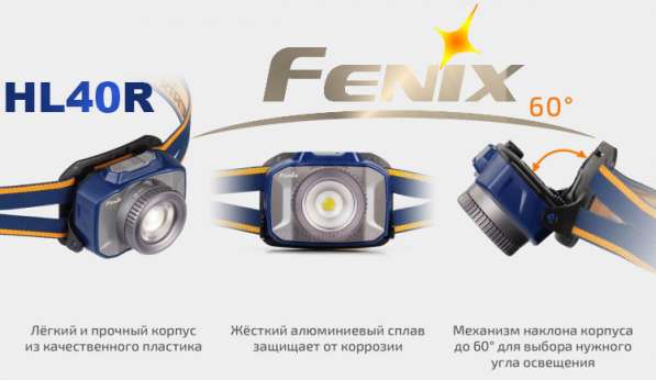 Fenix Налобный фонарь с регулировкой фокуса Fenix HL40R в Москве