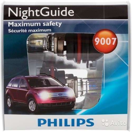 Лампы Philips цоколь 9007 HB5 Nignt Guide 3х цв в Москве