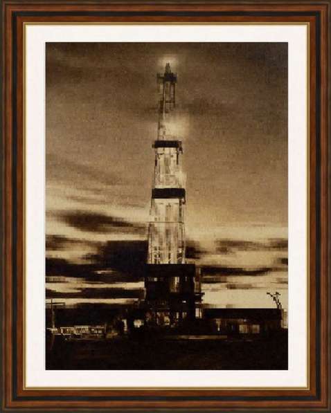 Картина нефтью "Буровая на закате" в Москве фото 3