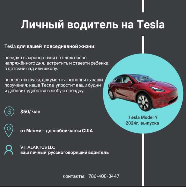 Личный водитель на Tesla