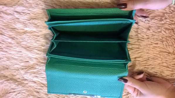 Новый кошелек из кожи зеленого цвета. Gillian в Краснодаре фото 4