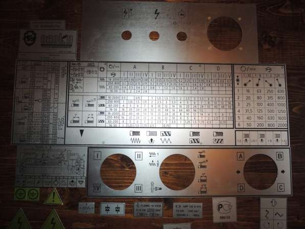 От производителя Металлические таблички для токарных станков
