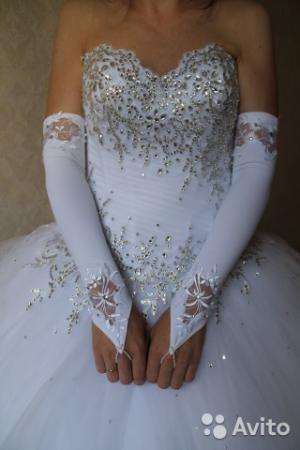 Пышное свадебное платье со шлейфом в Москве фото 5
