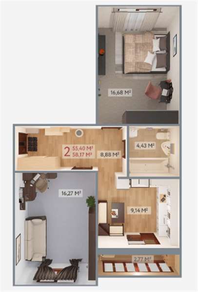 Продам двухкомнатную квартиру в Тверь.Жилая площадь 58 кв.м.Этаж 3.Есть Балкон. в Твери фото 33