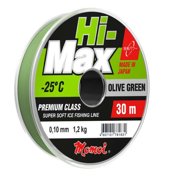 Леска Hi-MAX Olive Green 0,11мм, тест 1,2кг, 30м