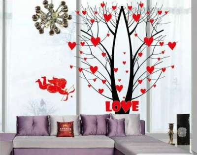 Декоративная наклейка Дерево с сердцами в Барнауле