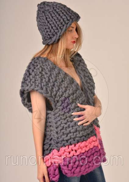 Жилетка из толстой пряжи в фото 3