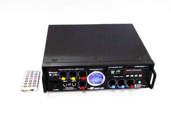 Усилитель звука Kiseki AV-339B + USB + КАРАОКЕ 2микрофона в фото 4
